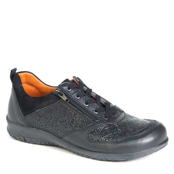 PORTOFINO Orthopedic Shoes Black Leather Laces And Zippers Size ? - Picture 1 of 14